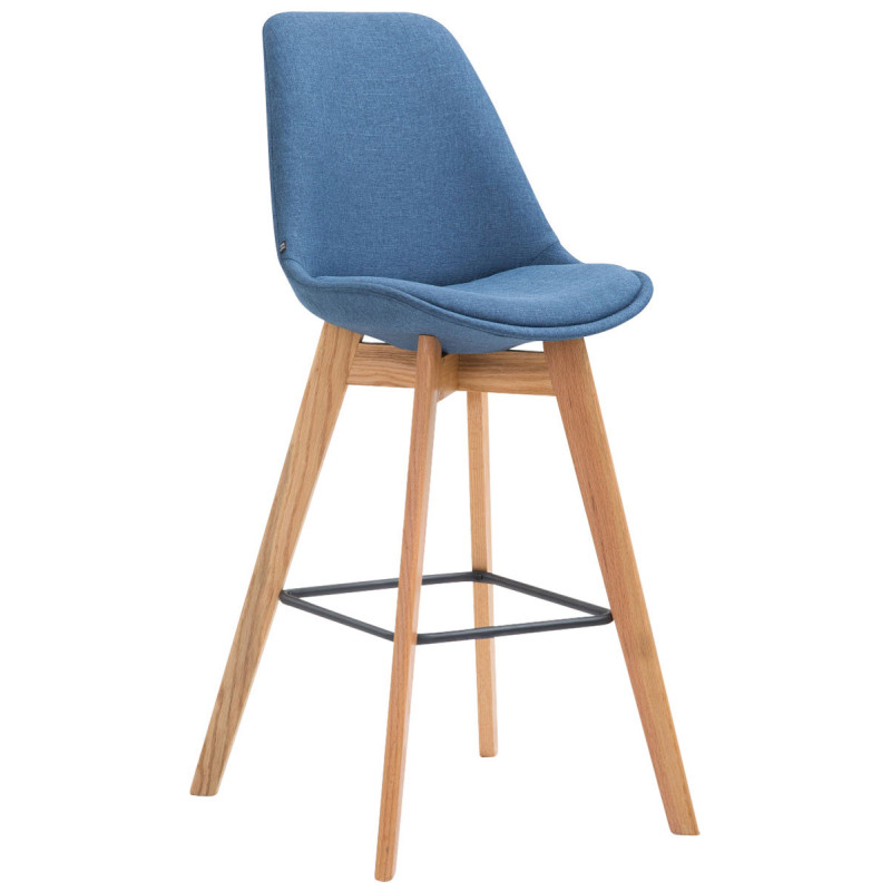 Tabouret de bar Metz, tissu Natura, bleu
