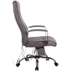 Chaise de bureau en tissu Portland avec fonction massage gris