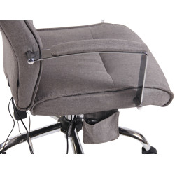 Chaise de bureau en tissu Portland avec fonction massage gris