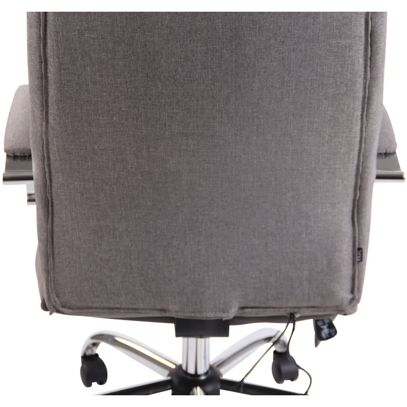 Chaise de bureau en tissu Portland avec fonction massage gris