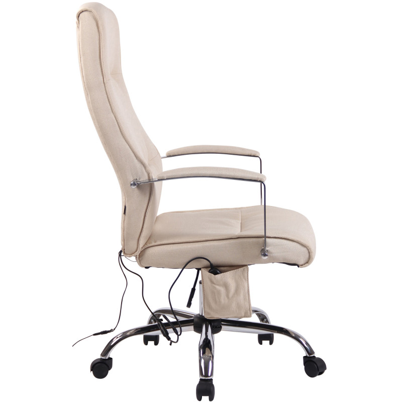 Chaise de bureau en tissu Portland avec fonction massage crème