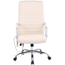 Chaise de bureau Valais en cuir artificiel avec fonction massage crème