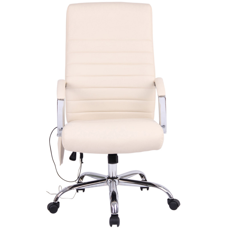 Chaise de bureau Valais en cuir artificiel avec fonction massage crème