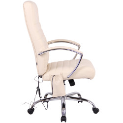Chaise de bureau Valais en cuir artificiel avec fonction massage crème