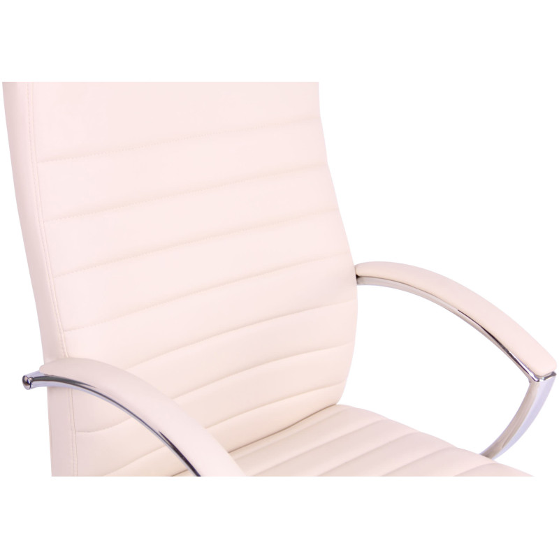Chaise de bureau Valais en cuir artificiel avec fonction massage crème