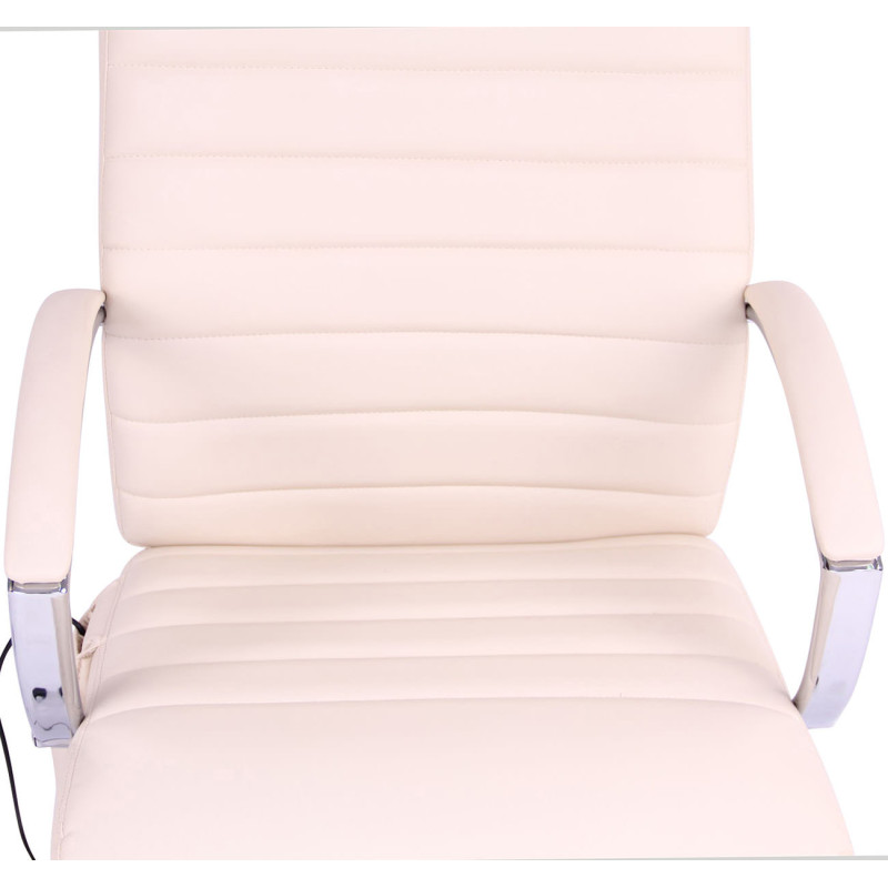 Chaise de bureau Valais en cuir artificiel avec fonction massage crème
