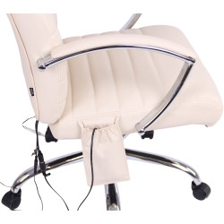 Chaise de bureau Valais en cuir artificiel avec fonction massage crème