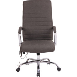 Chaise de bureau en tissu Valais avec fonction massage gris foncé
