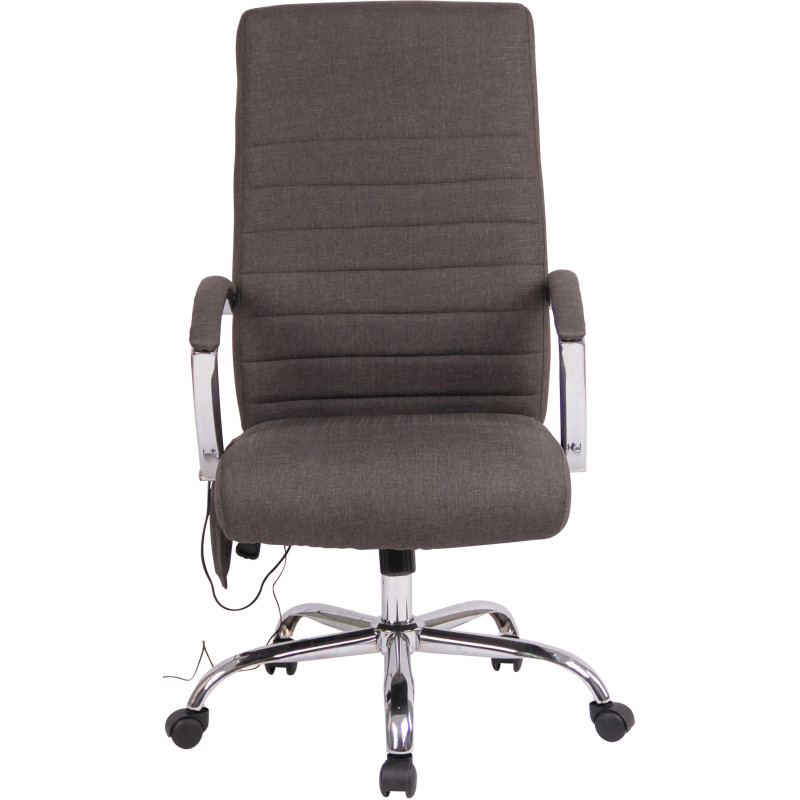 Chaise de bureau en tissu Valais avec fonction massage gris foncé