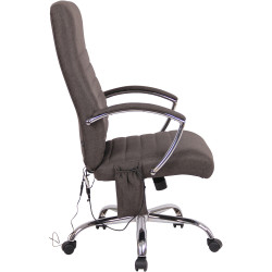 Chaise de bureau en tissu Valais avec fonction massage gris foncé