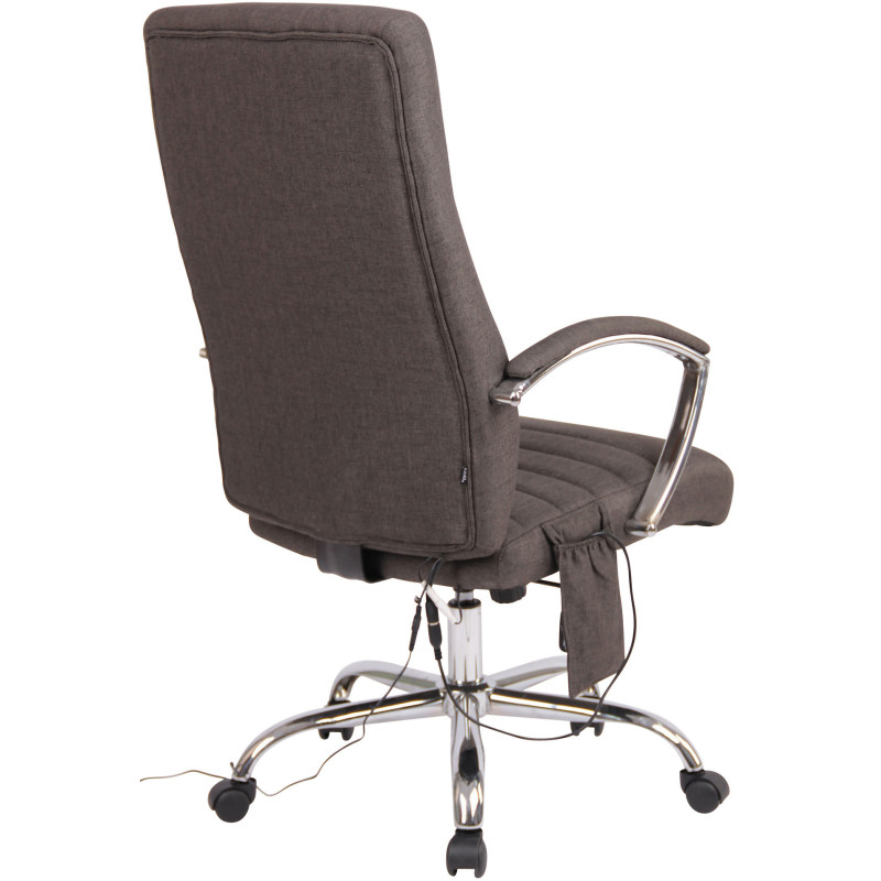 Chaise de bureau en tissu Valais avec fonction massage gris foncé