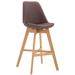 Tabouret de bar Cannes, tissu marron Natura