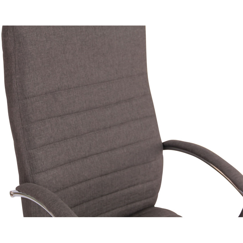 Chaise de bureau en tissu Valais avec fonction massage gris foncé