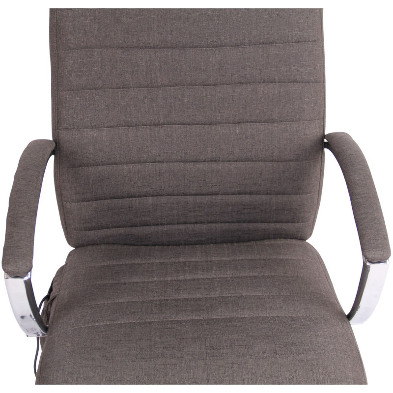 Chaise de bureau en tissu Valais avec fonction massage gris foncé