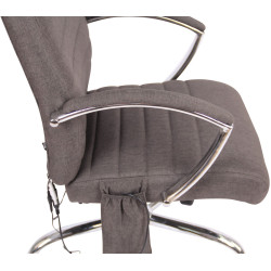 Chaise de bureau en tissu Valais avec fonction massage gris foncé