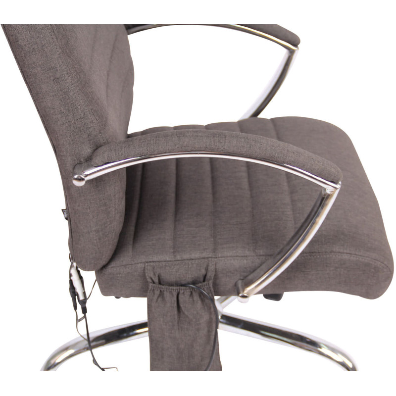 Chaise de bureau en tissu Valais avec fonction massage gris foncé