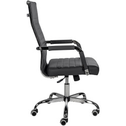 Chaise de bureau Amadora en cuir artificiel noir