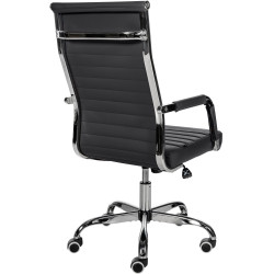 Chaise de bureau Amadora en cuir artificiel noir