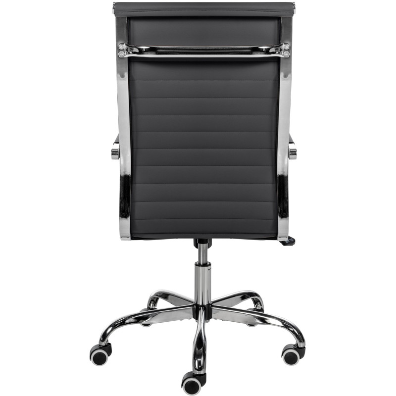 Chaise de bureau Amadora en cuir artificiel noir