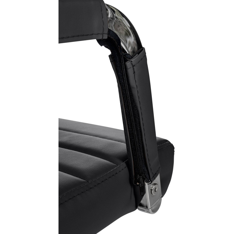 Chaise de bureau Amadora en cuir artificiel noir