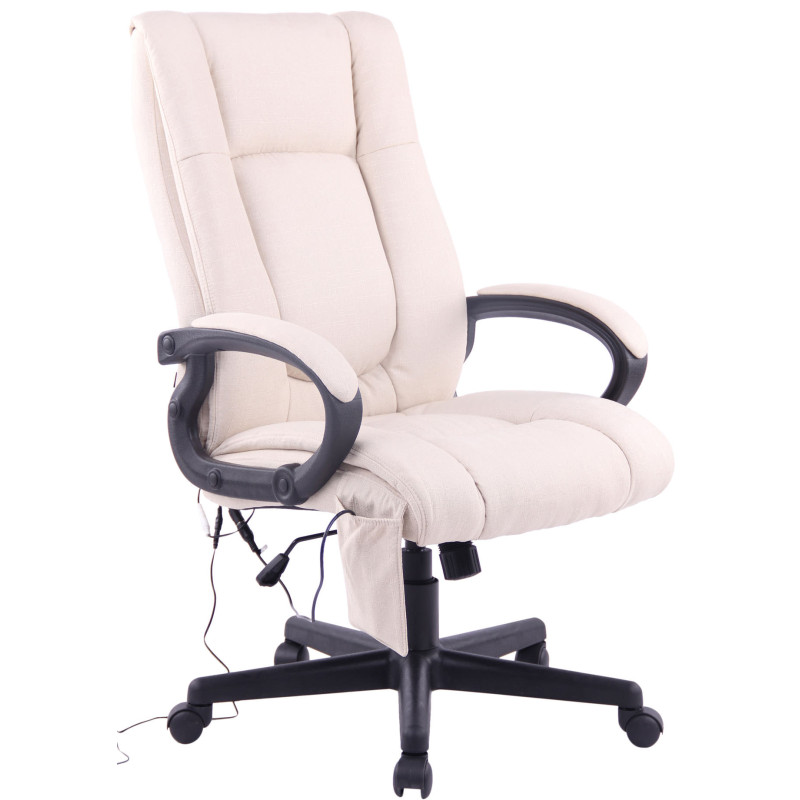 Chaise de bureau XL Sparta XM en tissu crème