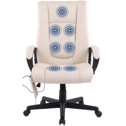 Chaise de bureau XL Sparta XM en tissu crème