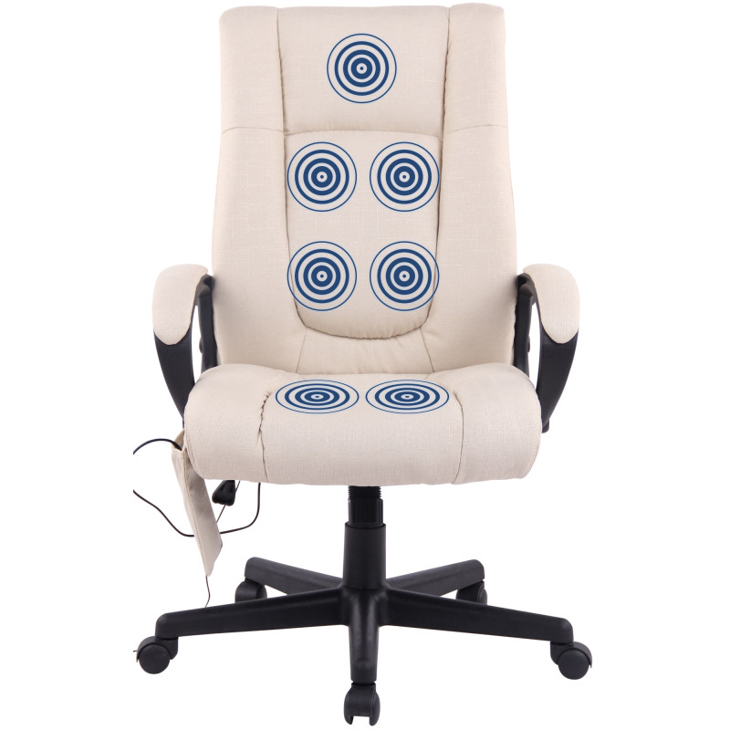 Chaise de bureau XL Sparta XM en tissu crème