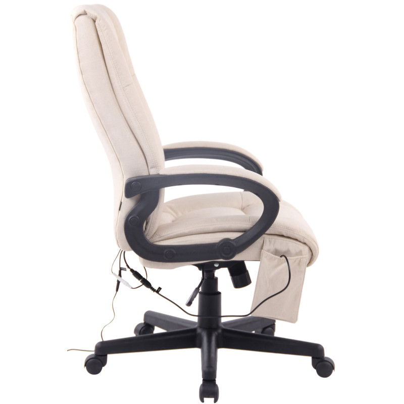 Chaise de bureau XL Sparta XM en tissu crème