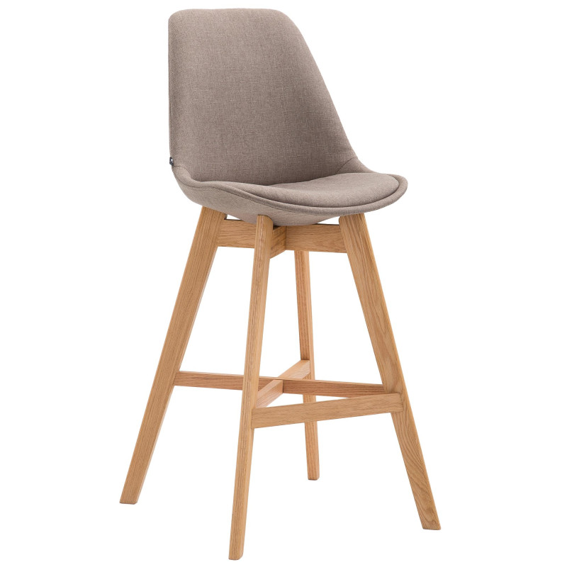 Tabouret de bar Cannes, tissu Natura taupe