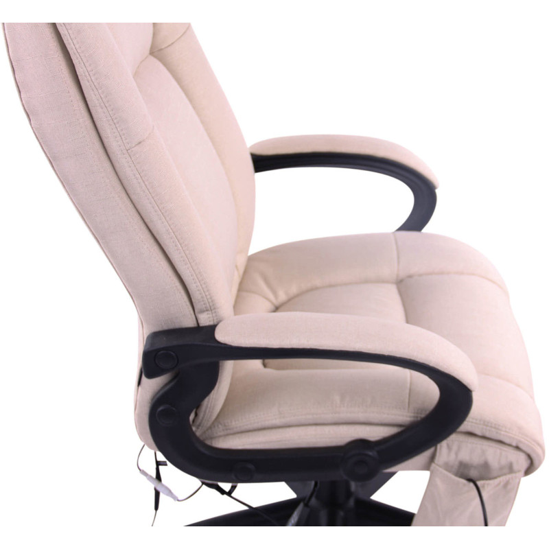 Chaise de bureau XL Sparta XM en tissu crème