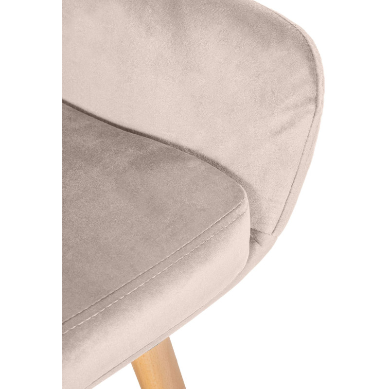 Set di 2 sgabelli da bar Grant in velluto crema