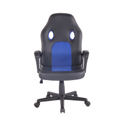 Chaise de bureau Elbing noir/bleu