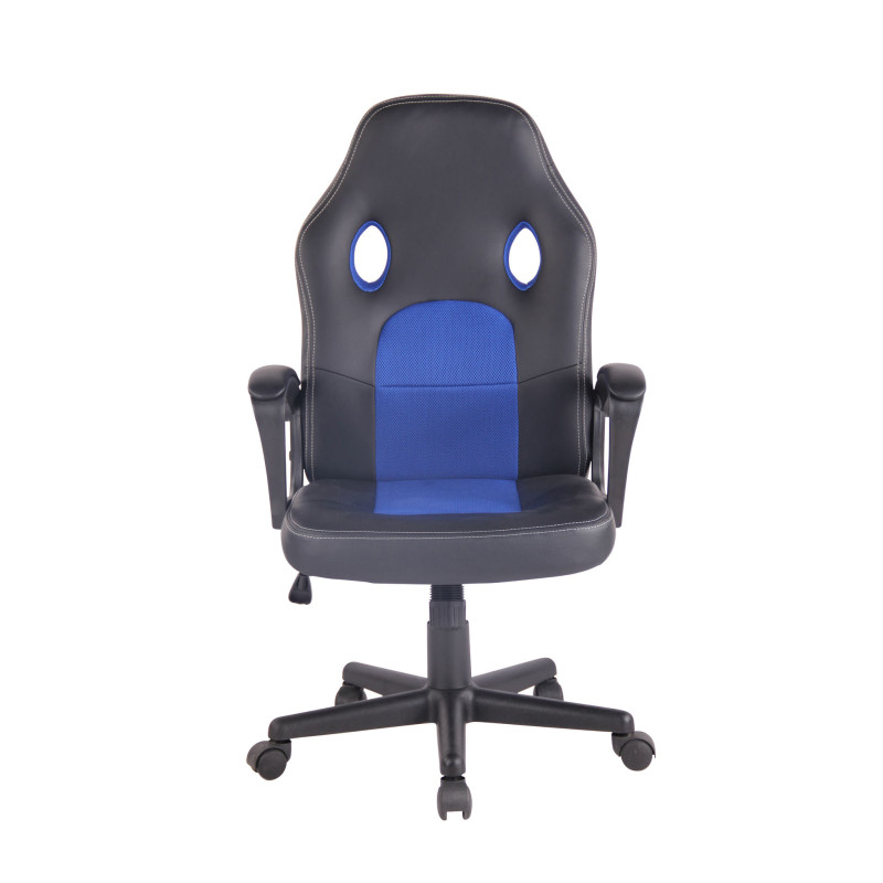 Chaise de bureau Elbing noir/bleu