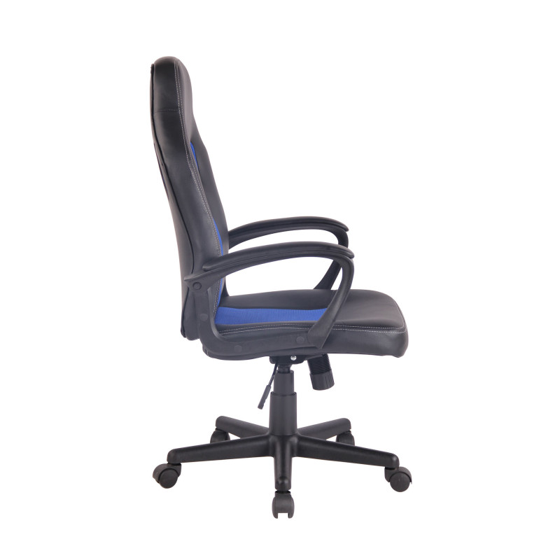 Chaise de bureau Elbing noir/bleu