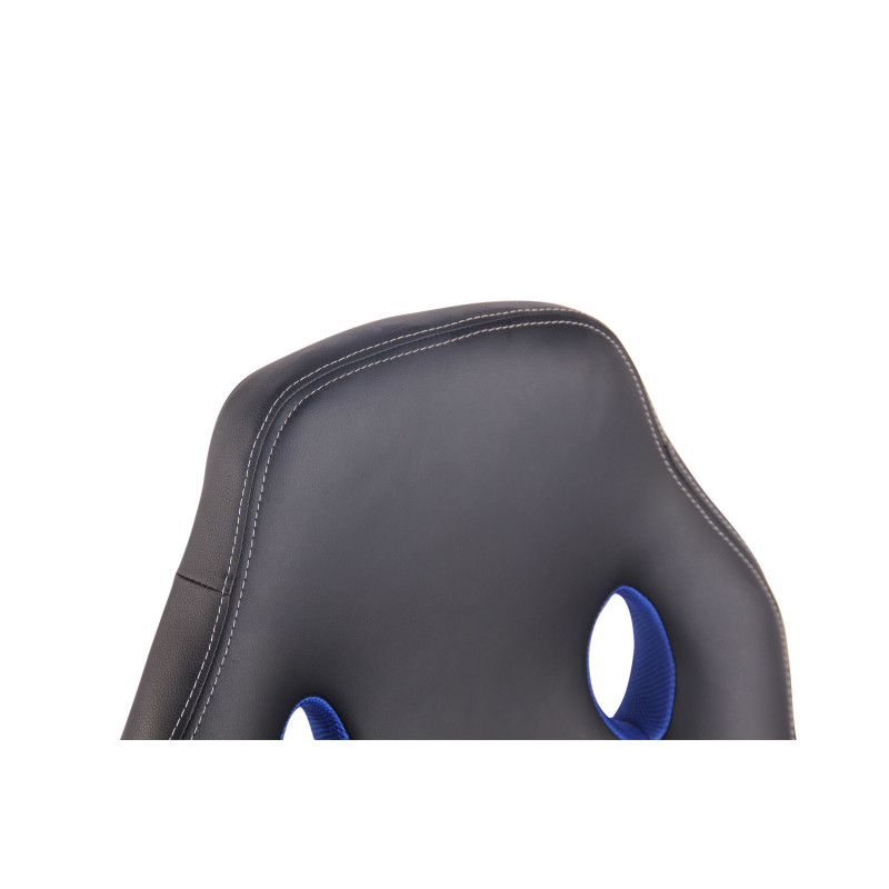 Chaise de bureau Elbing noir/bleu