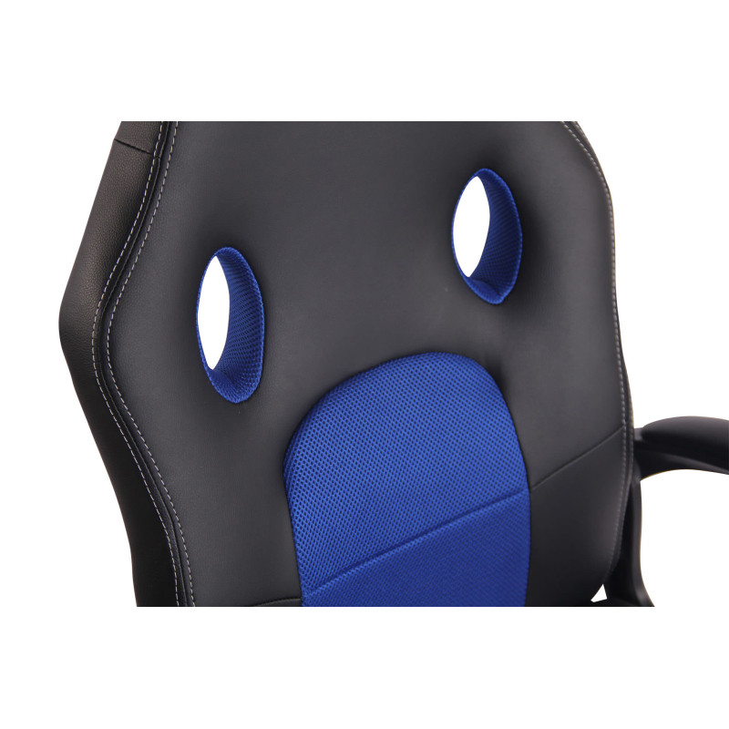 Chaise de bureau Elbing noir/bleu