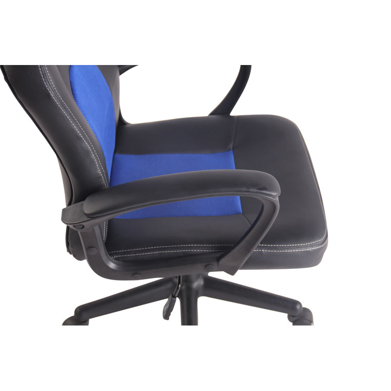 Chaise de bureau Elbing noir/bleu
