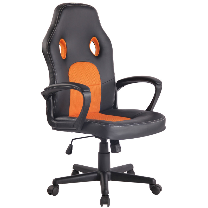 Chaise de bureau Elbing noir/orange