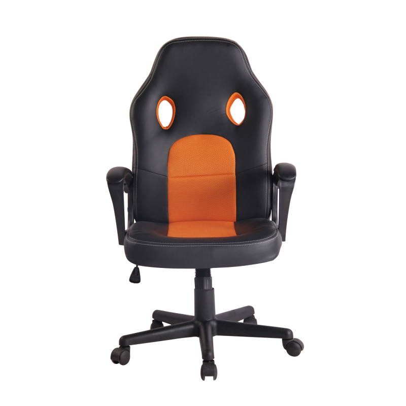 Chaise de bureau Elbing noir/orange
