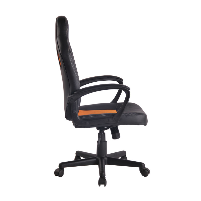 Chaise de bureau Elbing noir/orange