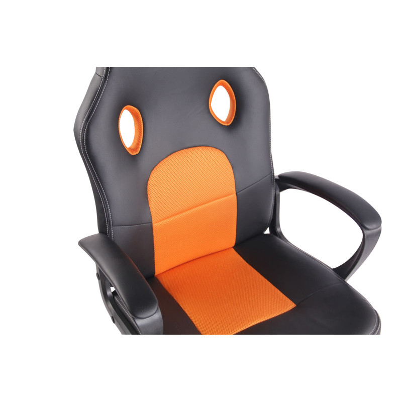 Chaise de bureau Elbing noir/orange