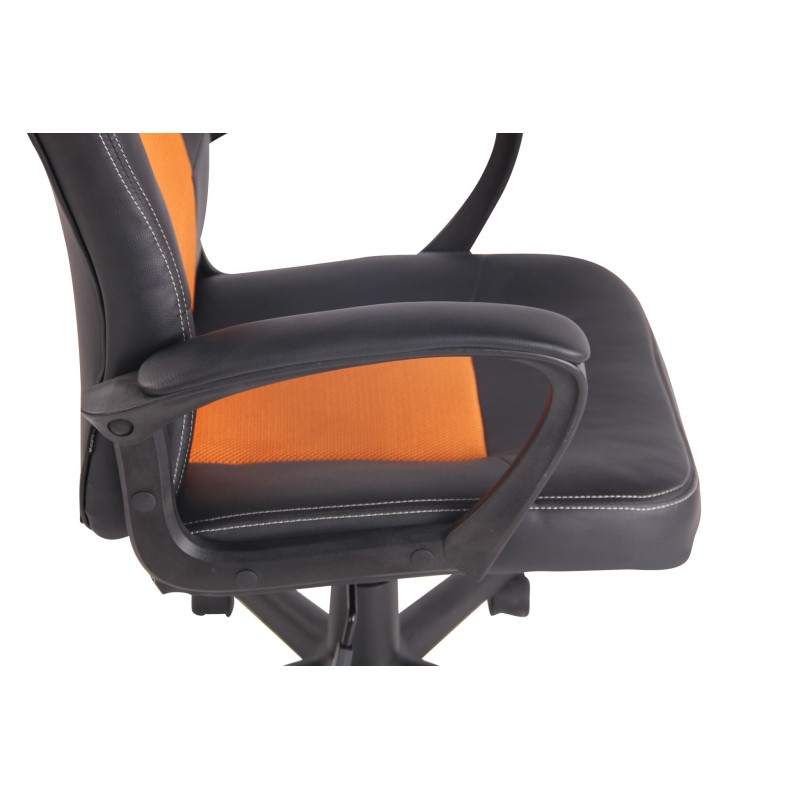 Chaise de bureau Elbing noir/orange