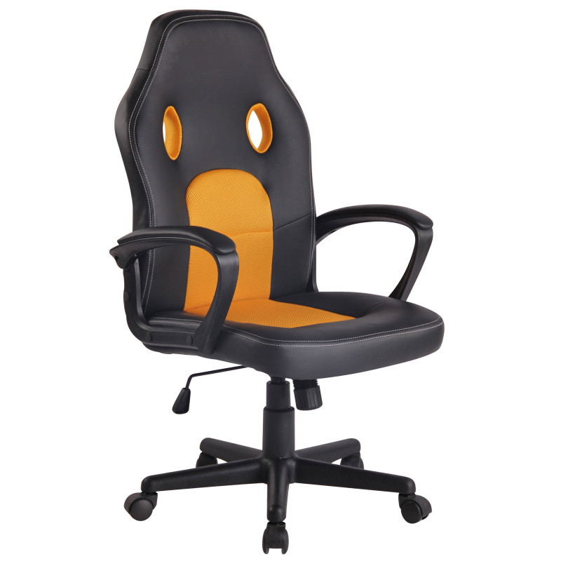 Chaise de bureau Elbing noir/jaune