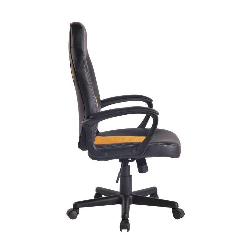 Chaise de bureau Elbing noir/jaune