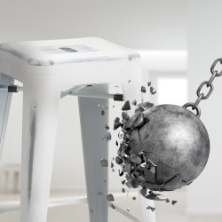 Banqueta de bar Joshua, branco antigo