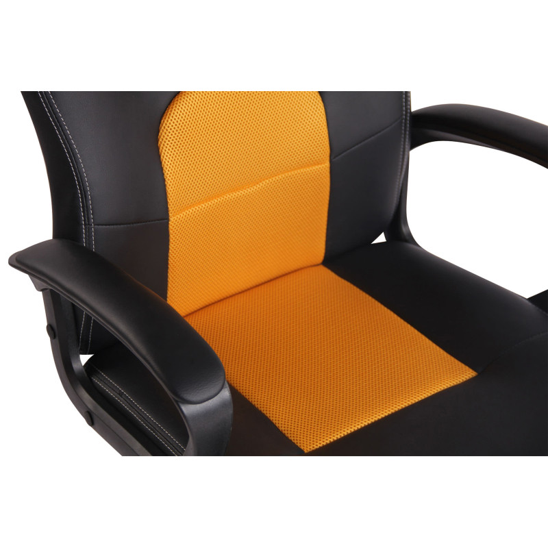 Chaise de bureau Elbing noir/jaune