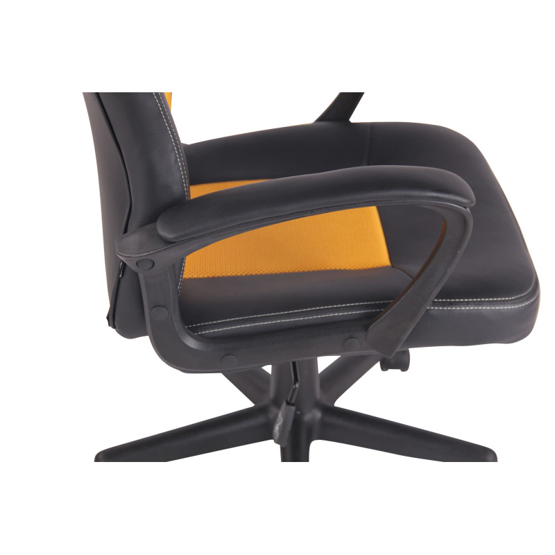 Chaise de bureau Elbing noir/jaune