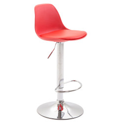 Tabouret de bar Kiel, similicuir, rouge