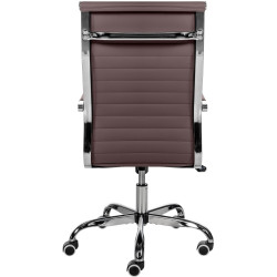 Chaise de bureau Amadora en cuir artificiel brun