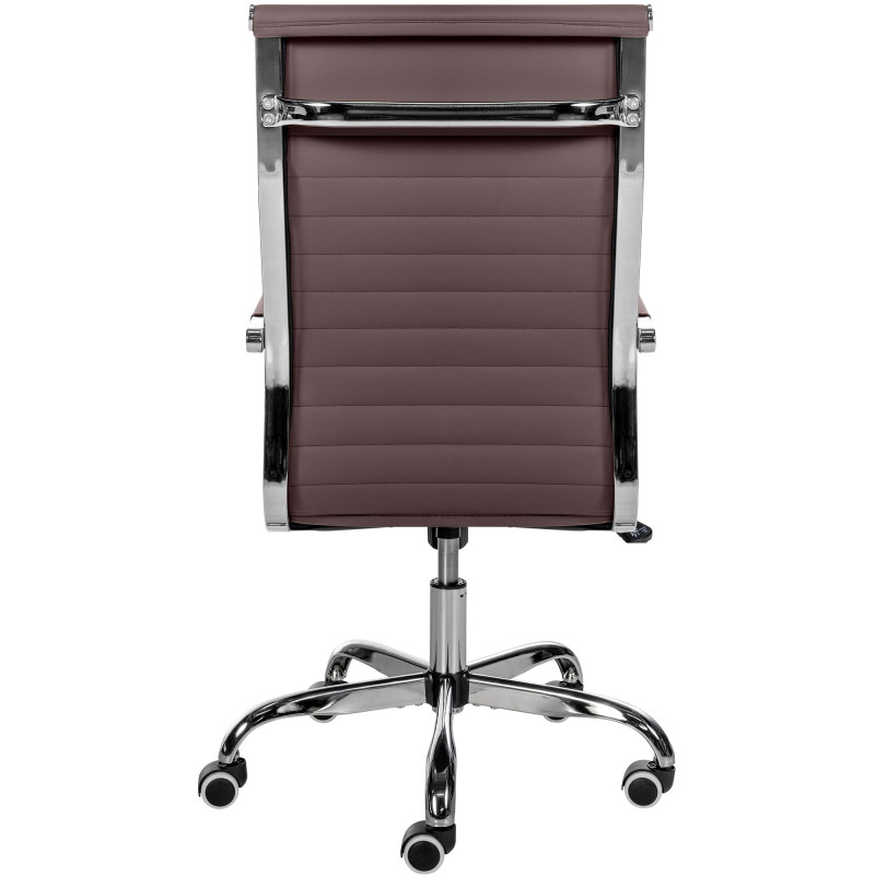 Chaise de bureau Amadora en cuir artificiel brun